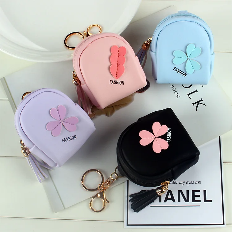 Wholesale HOT SELL Designer luxury mini coin purse keychain Famous brand  coin purse key chain Small fresh girls short purse with zipper From  m.