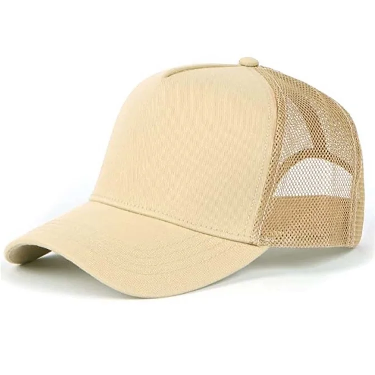 5 Panel Plain Mesh Cap Trucker Hat for Women Men