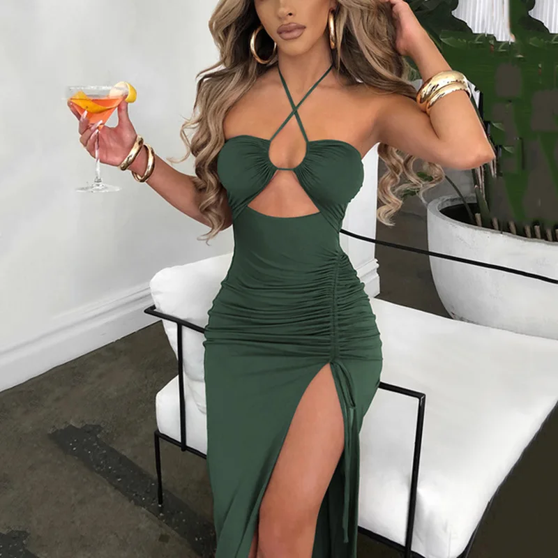 sexy spring clothes Fashion Boho Maxi Dress Women Sexy Spring V Neck Vintage Printed Swing