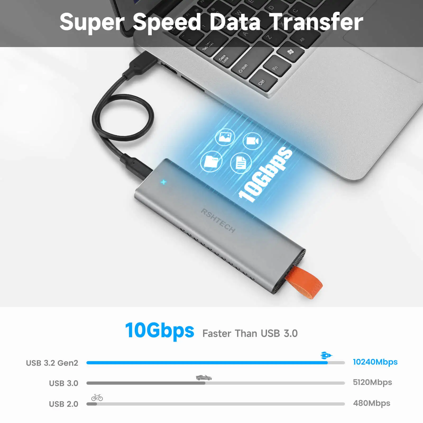 Rshtech Usb 3.1hub Gen 2 Rsh328 Hard Drive Enclosure M.2 Nvme Ssd Hard