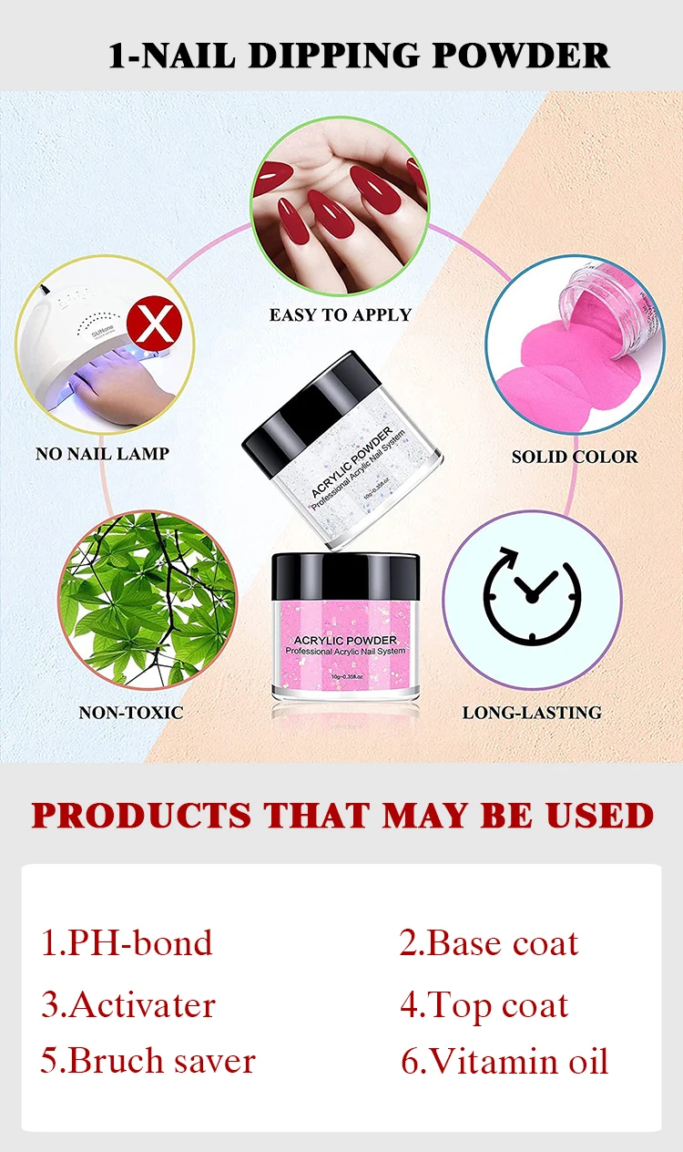 Wholesale Private Label Clear Acrylic Nail Powder Bulk Professional 228