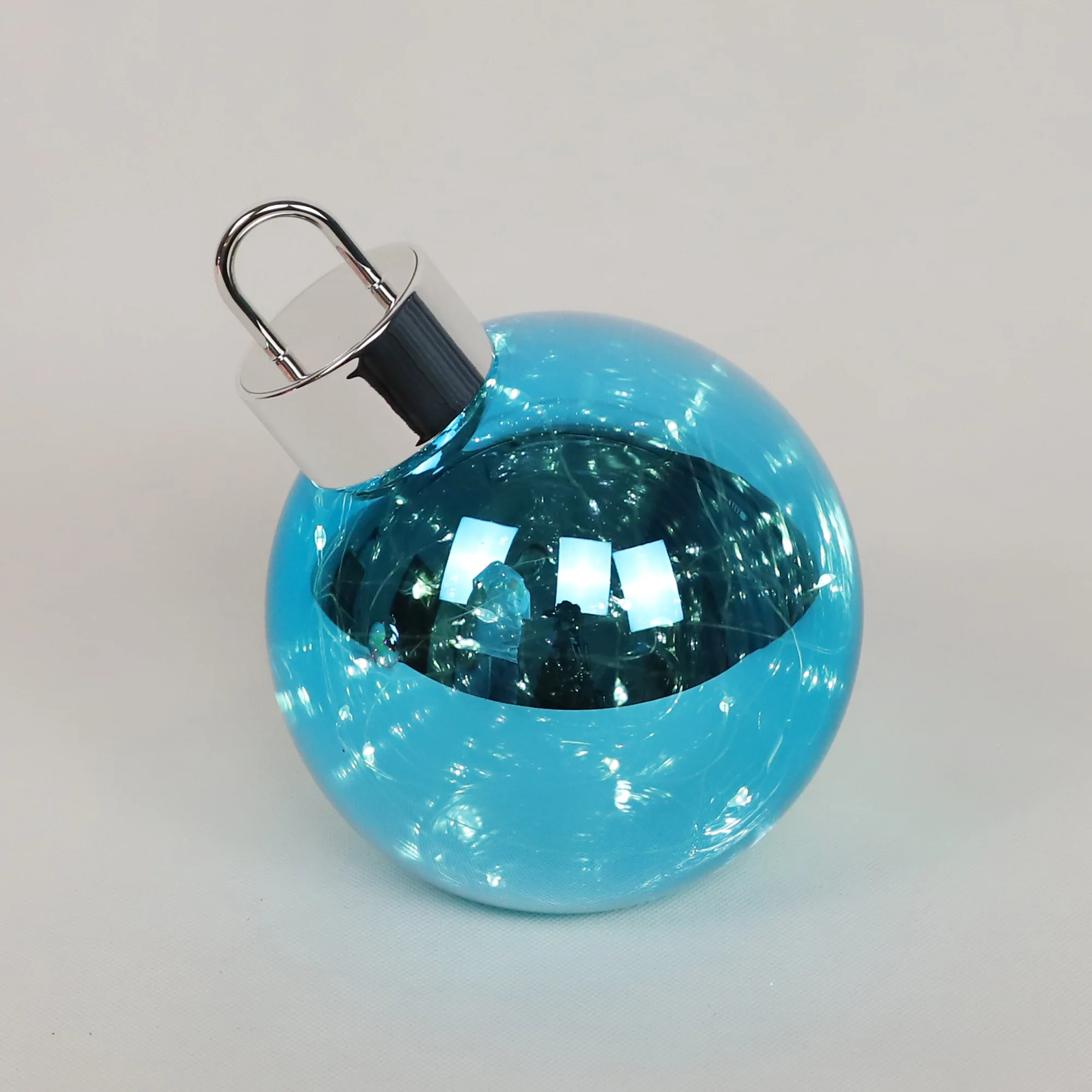 Luxueus 20cm 25cm 30cm electroplating fabricage superkwaliteit led kerst oplichtende glazen bal met verschillende effecten