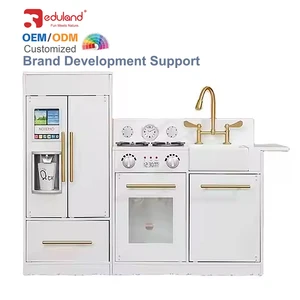 2026 Eco-Friendly Wooden Kitchen & Food Cooking Toys Set Baby Friendly Product