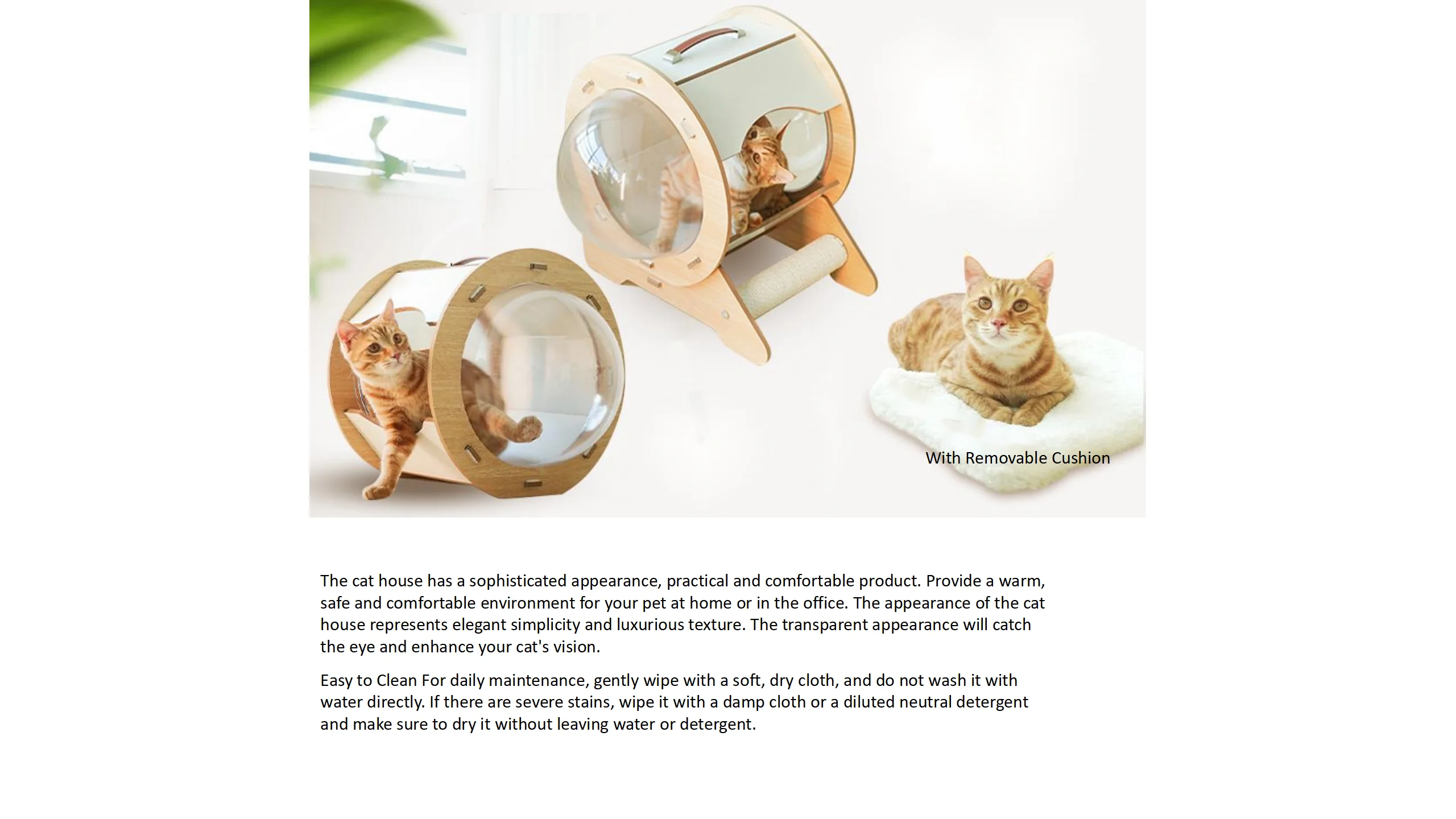 New Round Capsule cat Nest 360° No Dead Angle Bilateral Space Capsule cat Nest Portable Portable cat Nest Grasp Board cat Bed details