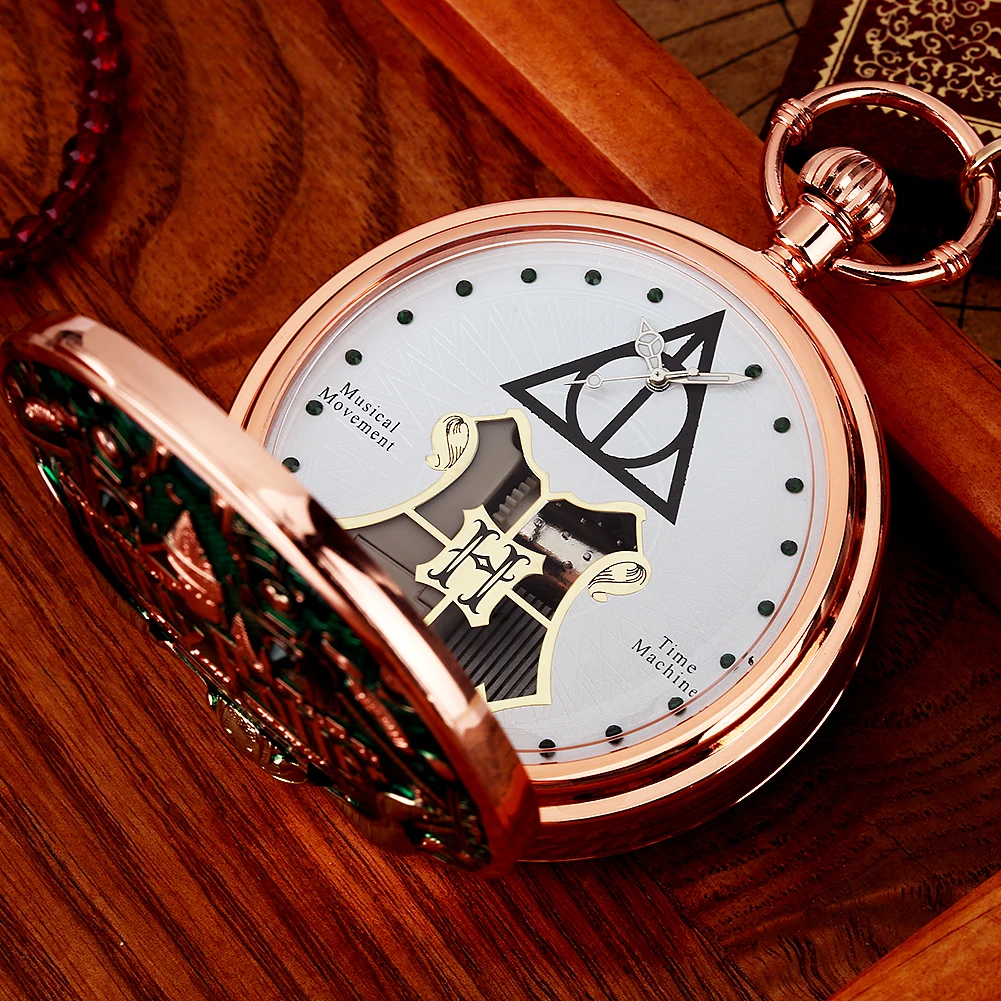 Vintage Gift Harry Castle Pendant Musical Clock Relogio De Bolso 