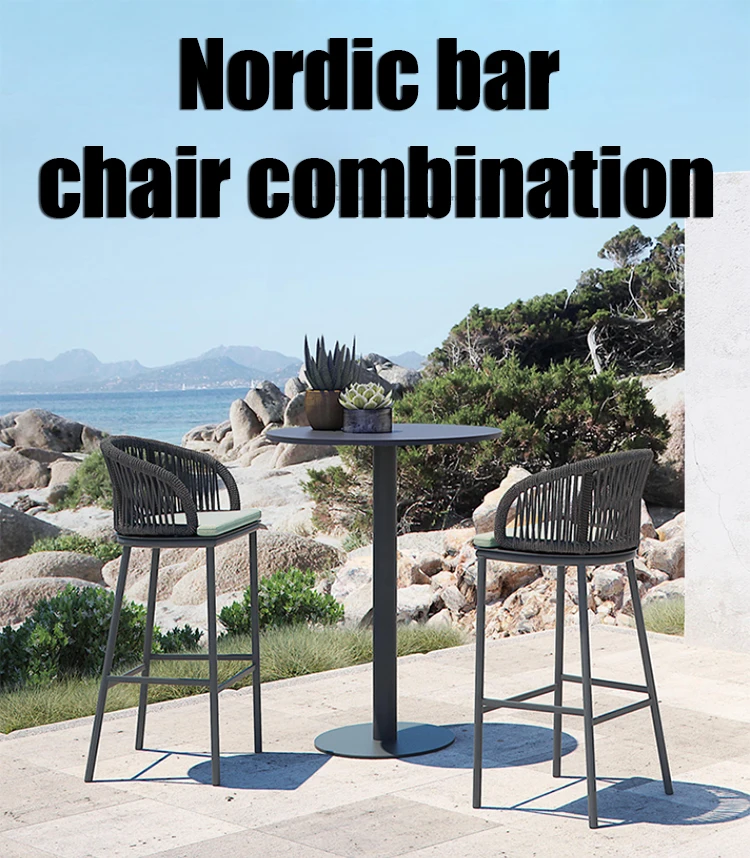 Modern Bar Chair High Chair Bar Counter With Armrests Leisure Rope Outdoor Bar Stool Buy Patio