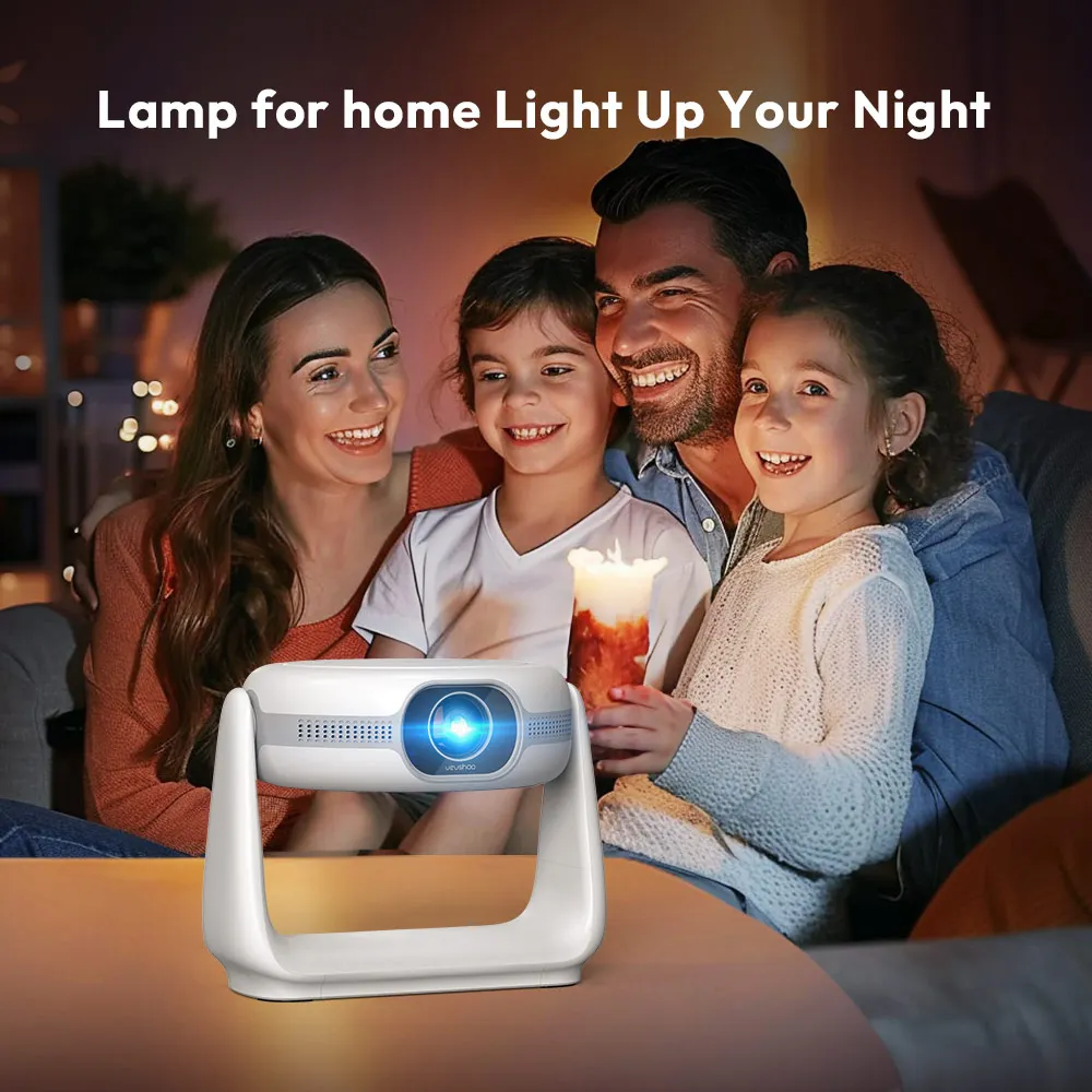 VEVSHAO 2024 New A10 LCD LED WIFI Projector Smart Android Wireless Drop Ship Battery Optional Beamer Desk Light Projector