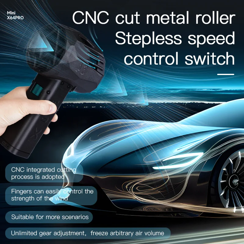 Mini X64PRO 950W Car Cleaning Tool 240km/h Turbo Violent Jet Fan 5th Generation with 1500g Thrust and 64mm Duct - view 5