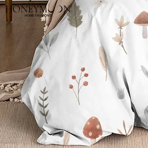 Luxury Hot Sell Autumn Plant 3D Fashion Printed Bedding 3pcs Soft Microfibre Comforter Sets for Home