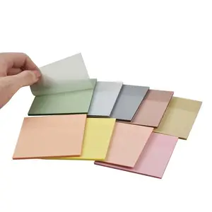 Square Shape School Office Use Waterproof PET Sticky Note Pad Custom Logo Self-Adhesive Memo Pad