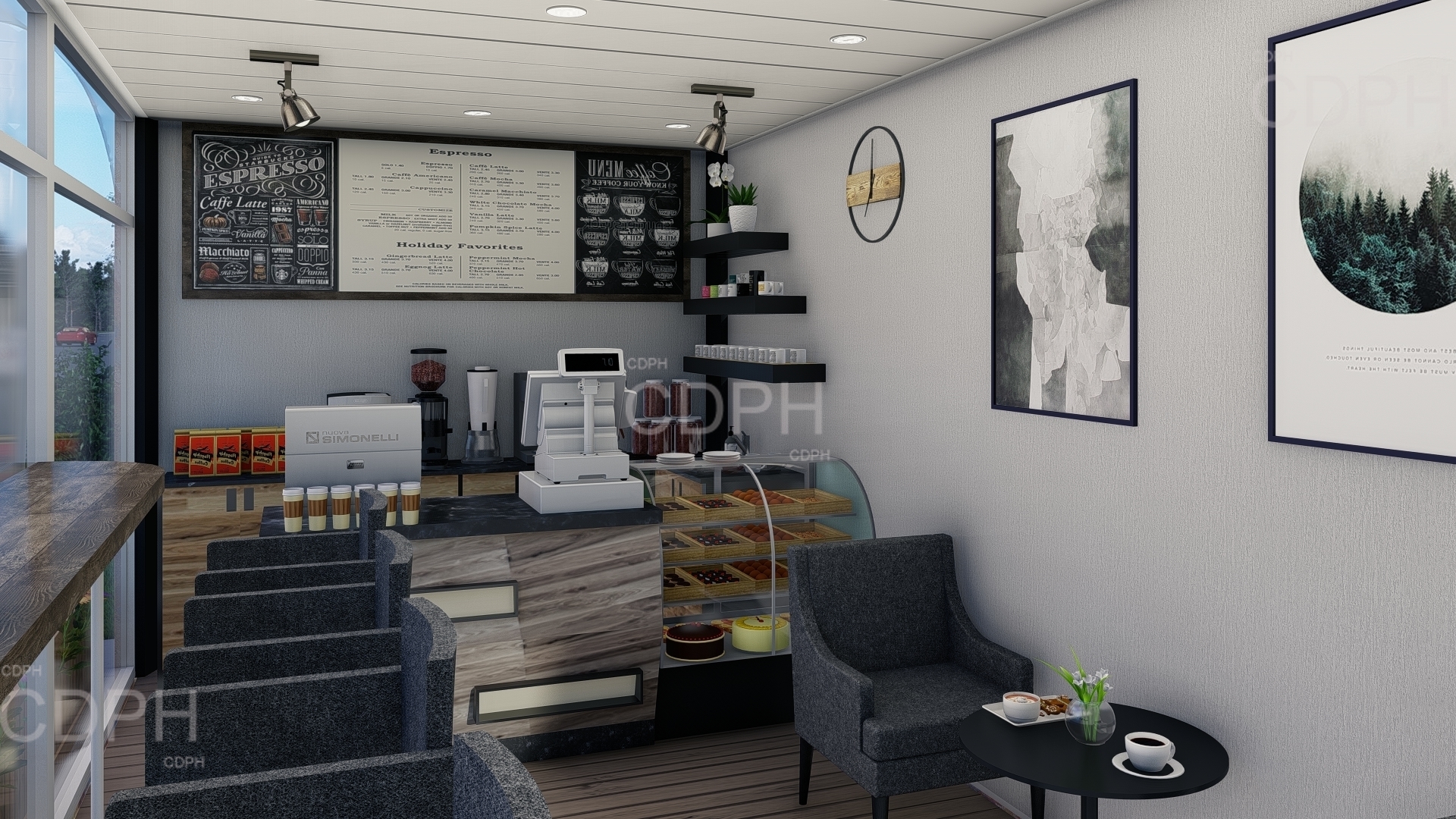 40ft Modern Design Container House Coffee Shop Outdoor Restaurant Cafe