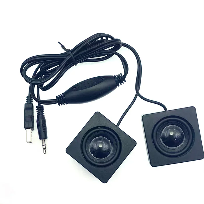 1 Pair Paste Mini Computer Speaker USB Wired Speakers Universal Stereo Sound Surround Loudspeaker for Computer Laptop Notebook