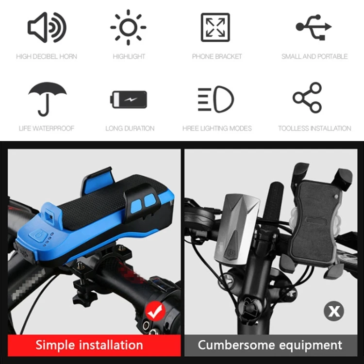 4 in 1 bike front light phone discount holder