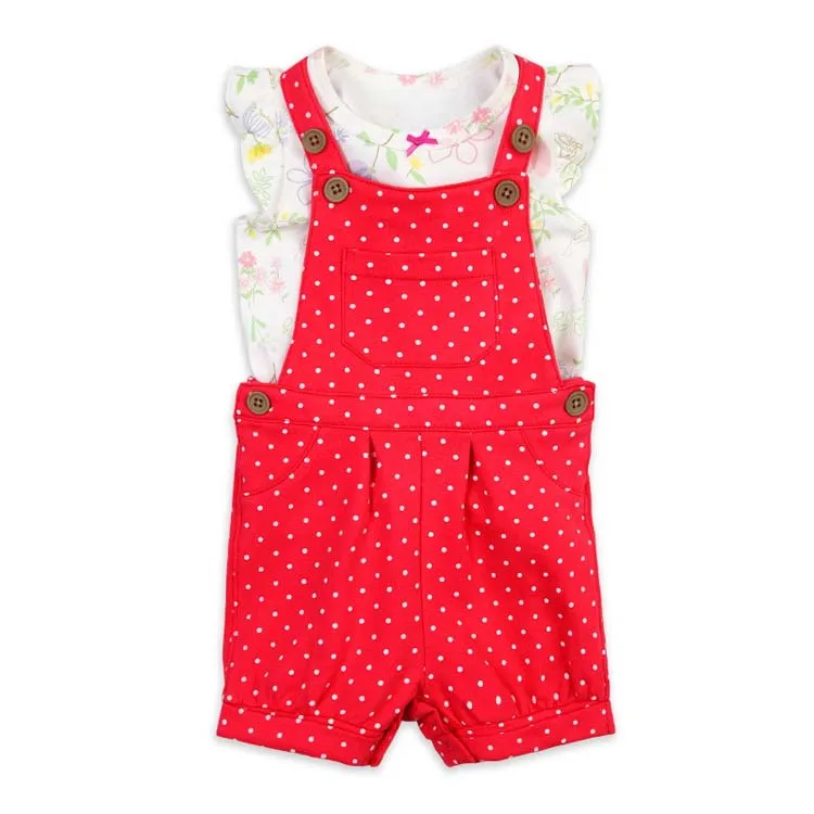 Summer Fashion Cotton Fabric Baby Clothes Set Boys And Girls Overalls
