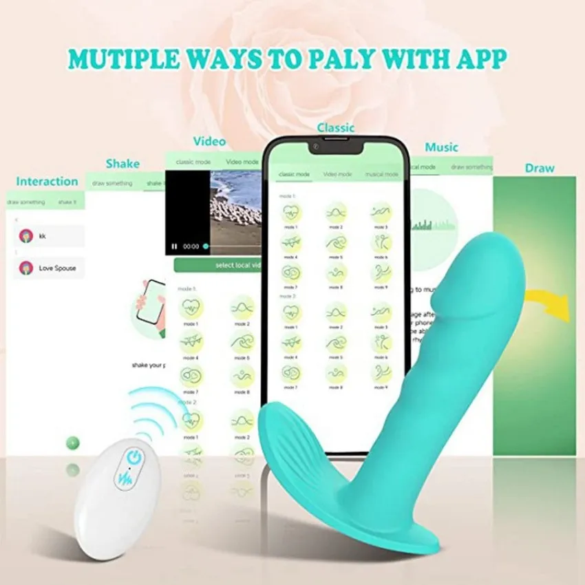 Women's Wireless APP Remote G-Spot Vibrator Multi-Frequency Clitoris Stimulator And Dildo Wearable Sex Toys_voghion.com