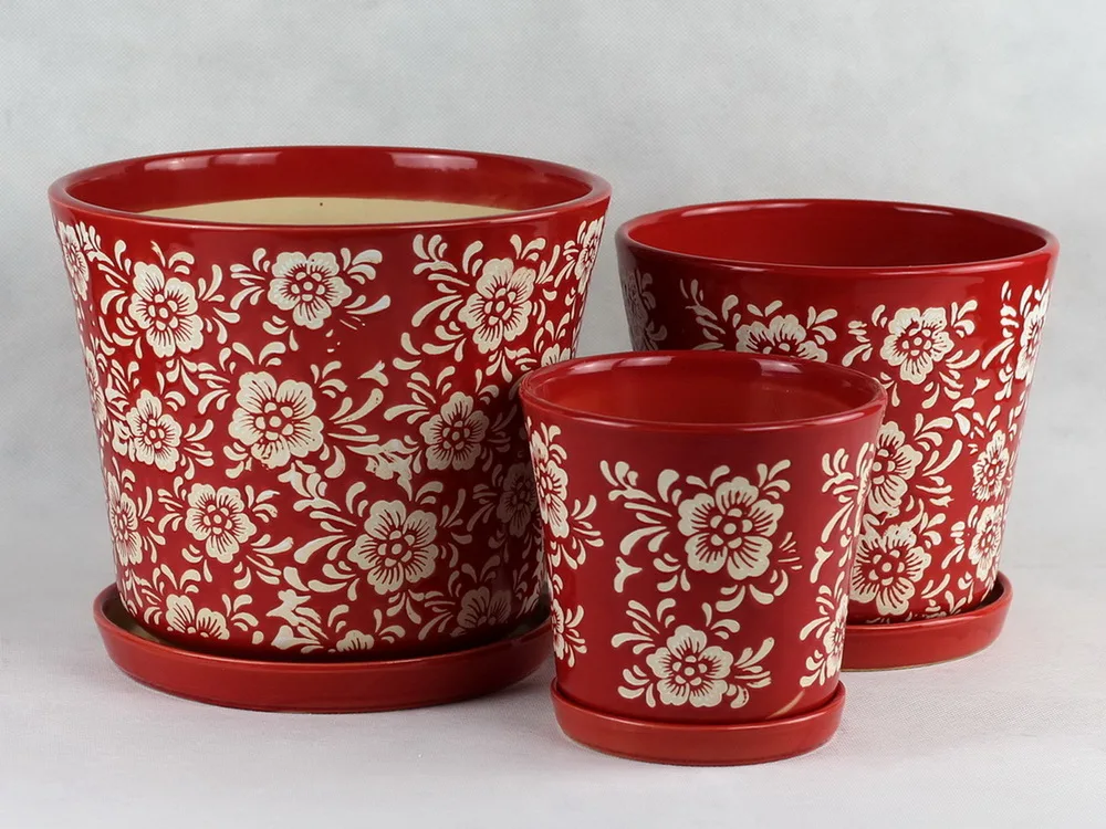 High Quality Ceramic Plant Circular Column Flower Pot for Livingroom Sale