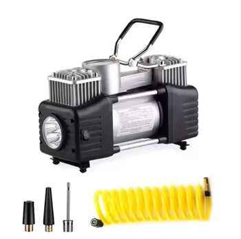 Double cylinder tire inflator portable mini electric air pump DC 12V car tire air compressor car air