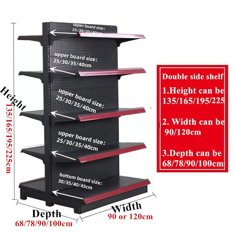 Custom Supermarket Gondolas Shop Shelves Display Racks Supermarket Display Shelves Gandola Shelf