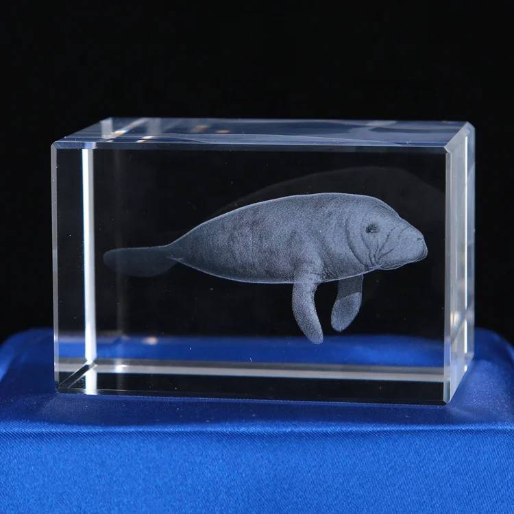 Hot Products Dieren Type 3d Geëtst Kristal Otarriinae Geschenken Voor Souvenir Geschenken