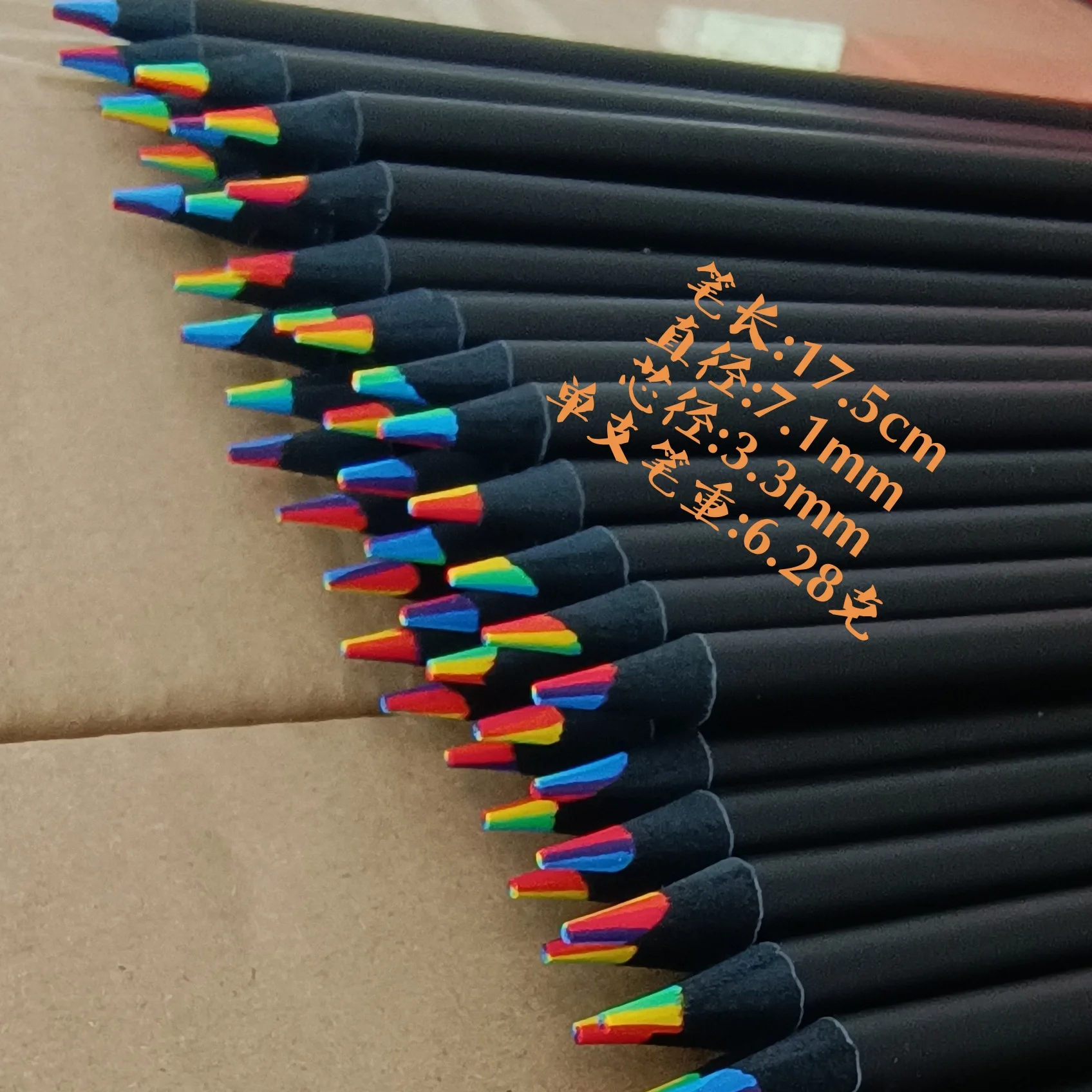 7 видов цветов из черного дерева Многофункциональный карандаш оптовая продажа рисование мультяшных комиксов радуга деревянный для детей