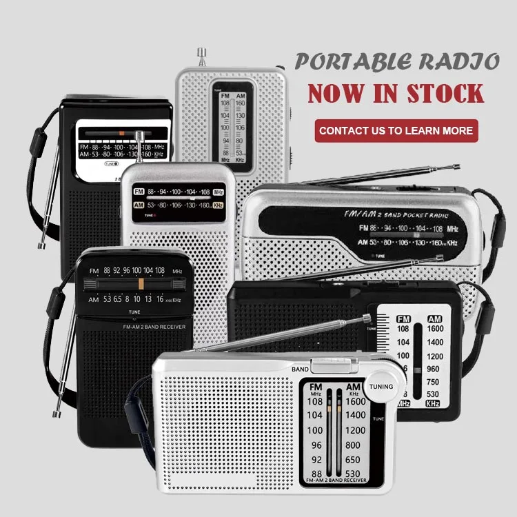 Joc Tg-77ミニポケットDc充電式Am Fm Swラジオ (イヤホン