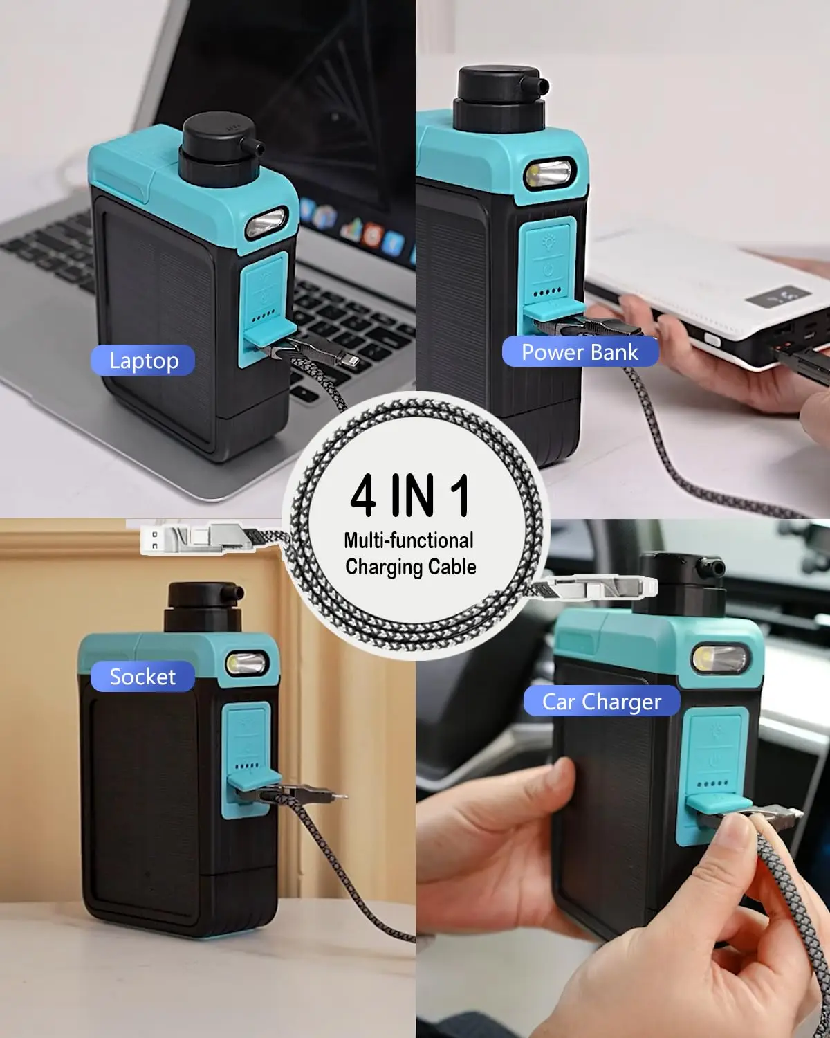 Portable Solar Electric Water Purifier System for RV Outdoor Emergency Survival Camping Hiking Travel Backpacking Filtration Kit