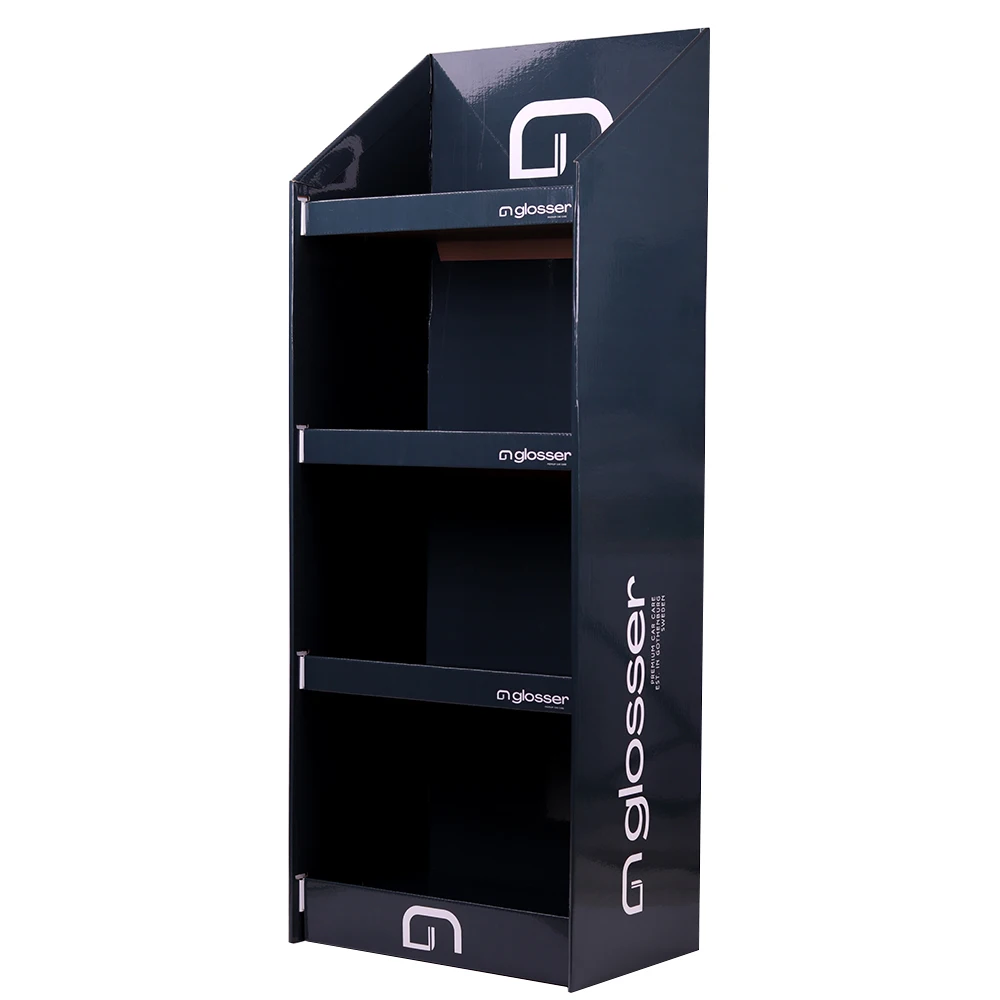 Corrugated Paper Display Shelves Supermarket Shopping Shelf Rack