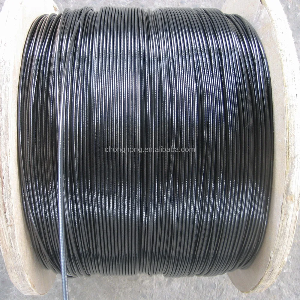 Cable De Acero Recubierto De Vinilo Blanco - Diámetro 1/8" A 3/16", Construcción 7x7, Bobina De 50 Pies (15m)