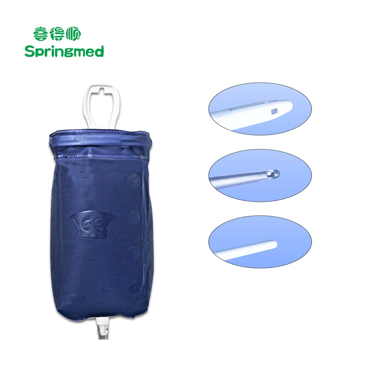 PVC Enema Kit 2 L Enema Bag Long Silicone Hose 3 Multi-Size Reusable Tips Controlled Water Flow for Colon Detox Cleanse Enemas