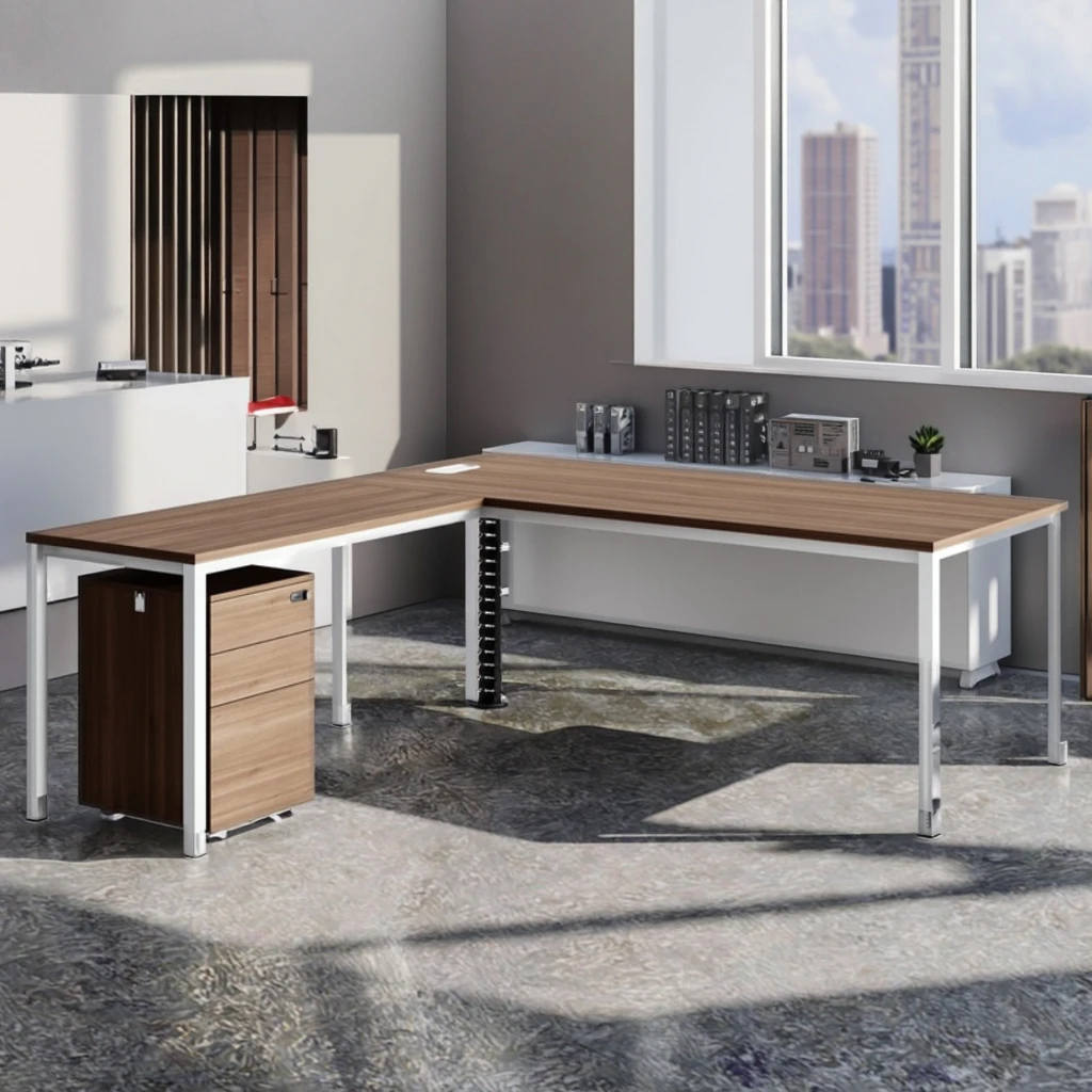 Manager Desk Standard Mobile Pedestal Combination Adjustable Keyboard Tray Office Workstation 4