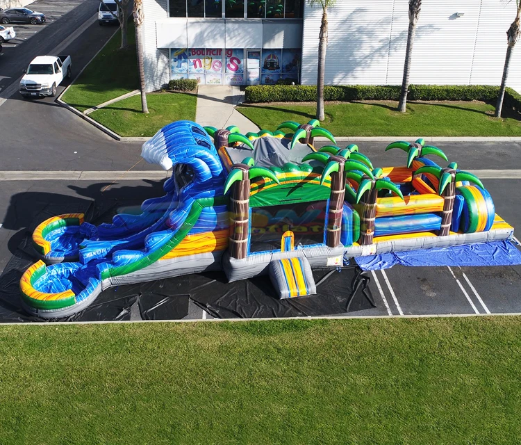 Коммерческий домик для прыжков, надувные препятствия для взрослых, оптовая продажа тропических надувных замков