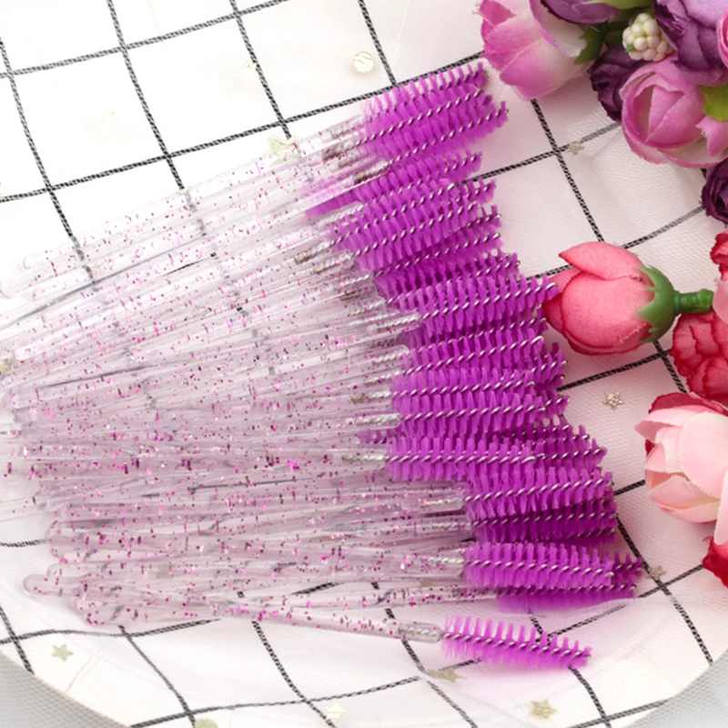 Einweg-Wimpernpinsel – 200 Stück, Schwarz/rosa, 3,8 Cm Lang | Für Mascara, Wimpernverlängerungen & Make-up