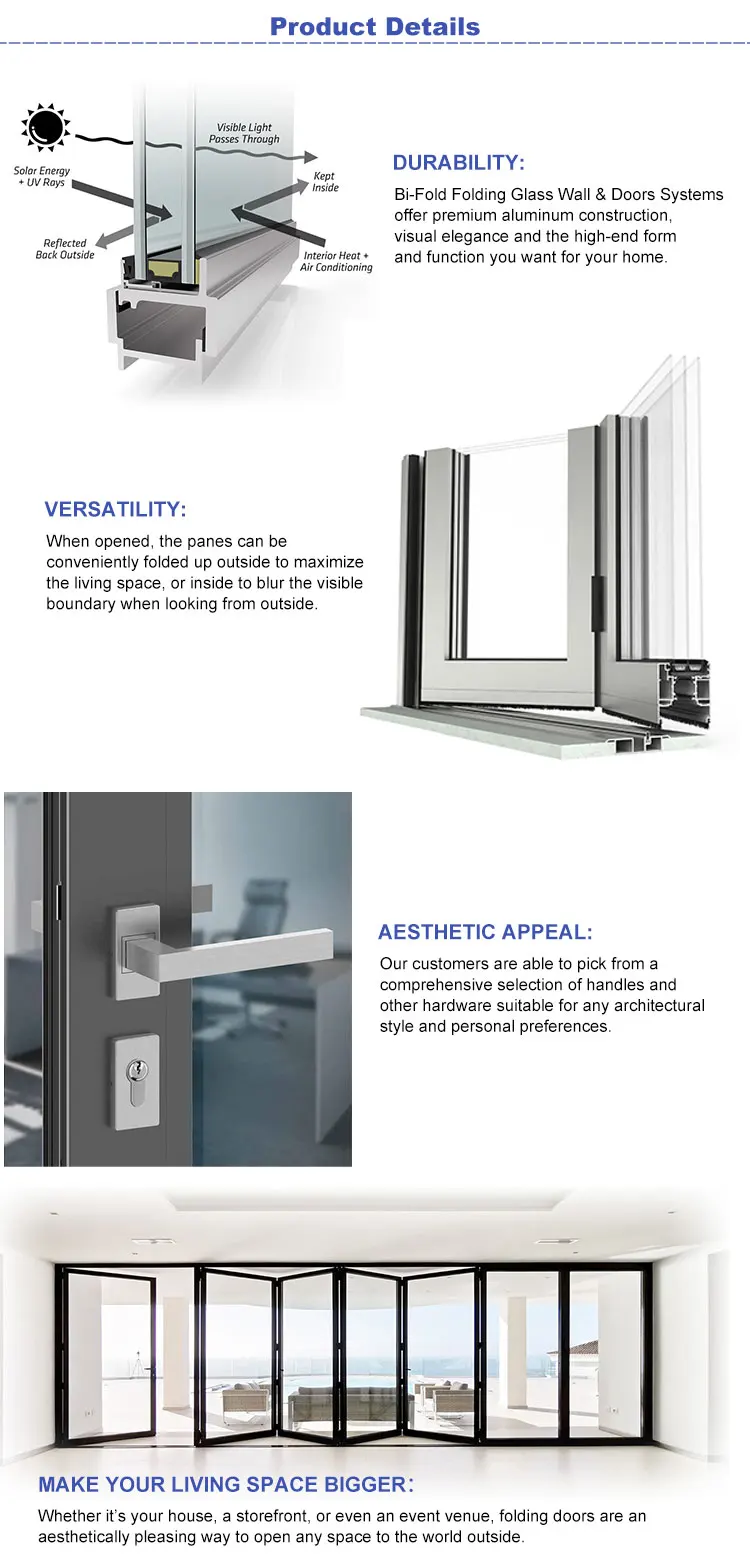 Thermal Break Aluminum Bifold Patio Doors Thermal Break Upvc Folding