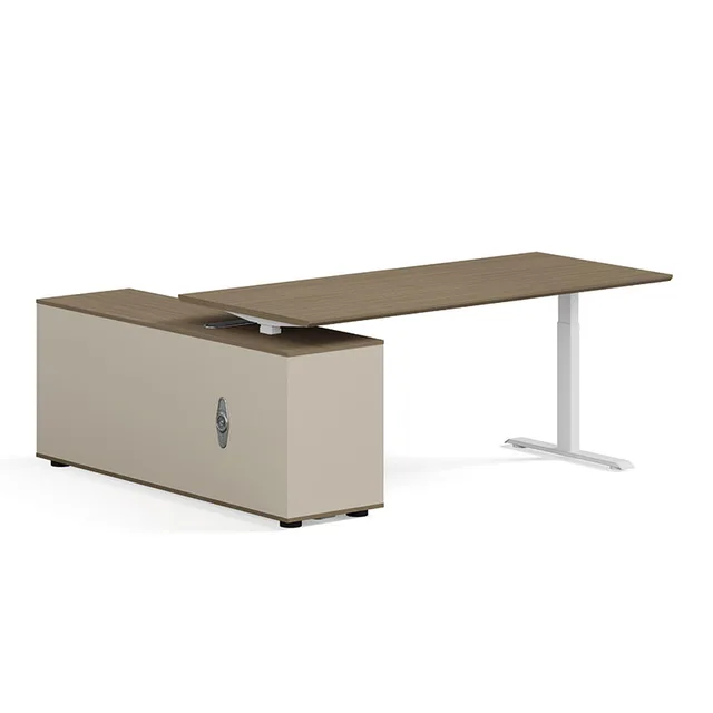 Modern Design Office Workstation Table L-Shaped Manager Desk Storage Cabinet Wholesale Price Height adjustable Home School Use