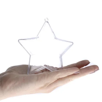 Baubles Acrilico Stella Transparent Small 76mm star Clear Plastic Star Acrylic Christmas Star Ornament Decorations