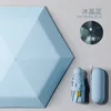 6x 2 huesos ultra ligero cristal de hielo azul-5 pliegues-doble pegamento negro