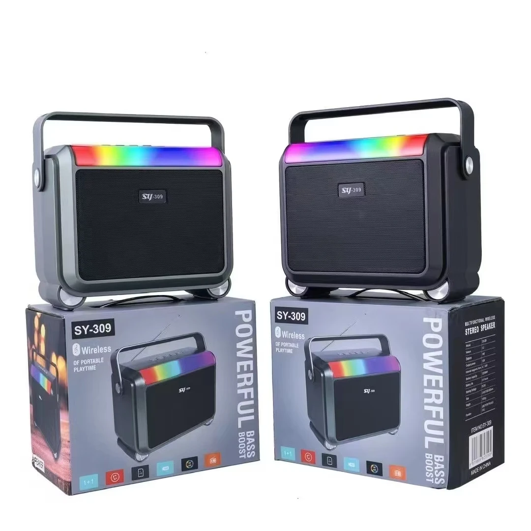 Enceinte Bluetooth sans fil SY-309S | LED Multicolore | Lecteur TF/USB | Lumineuse