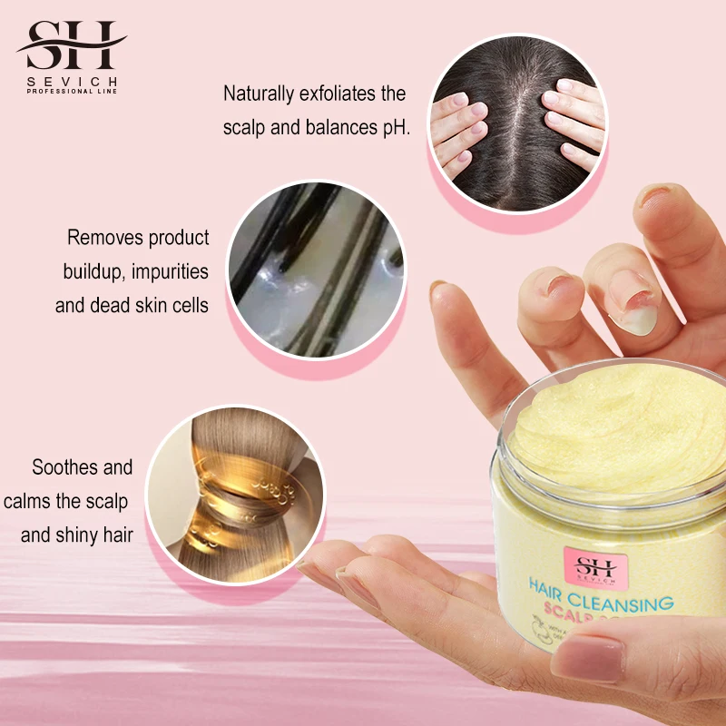 Scalp Scrub Cream Private Label Sea Salt Deep Cleansing Anti Itch Remove Dandruff Hair Growth Scrub Shampoo