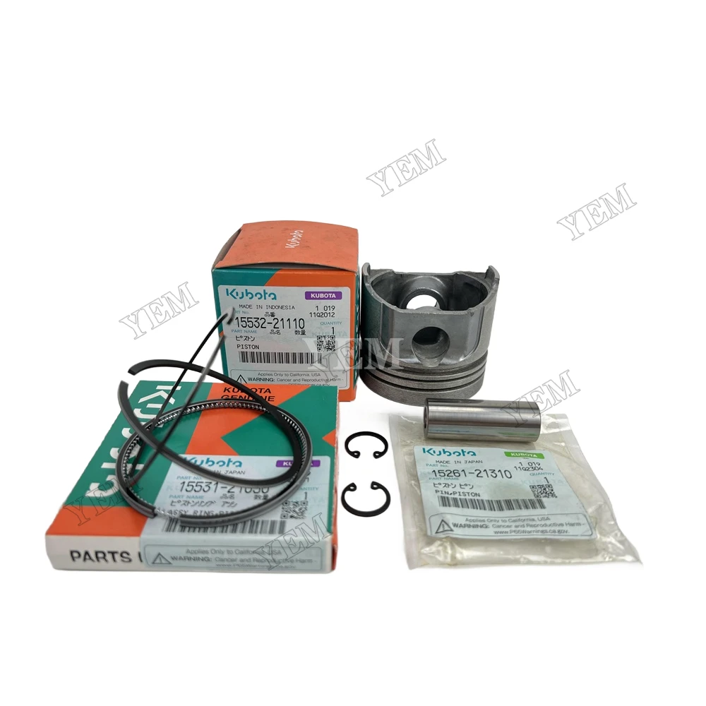 Stock Complete RK105 RK125 RK50 RK60 RK70 RK80 RK95 Piston Kit for Kubota Engine Spare Parts for Kubota Piston Kit