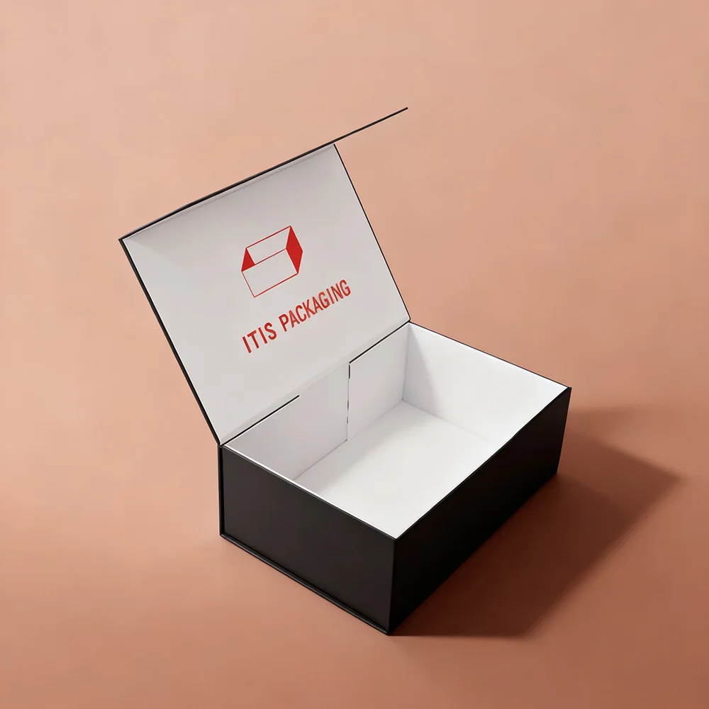 Luxury Mascara Gift Box | Custom Coated Paper Magnetic Folding | Large Cosmetic Packaging with Mirror & Protective Insert