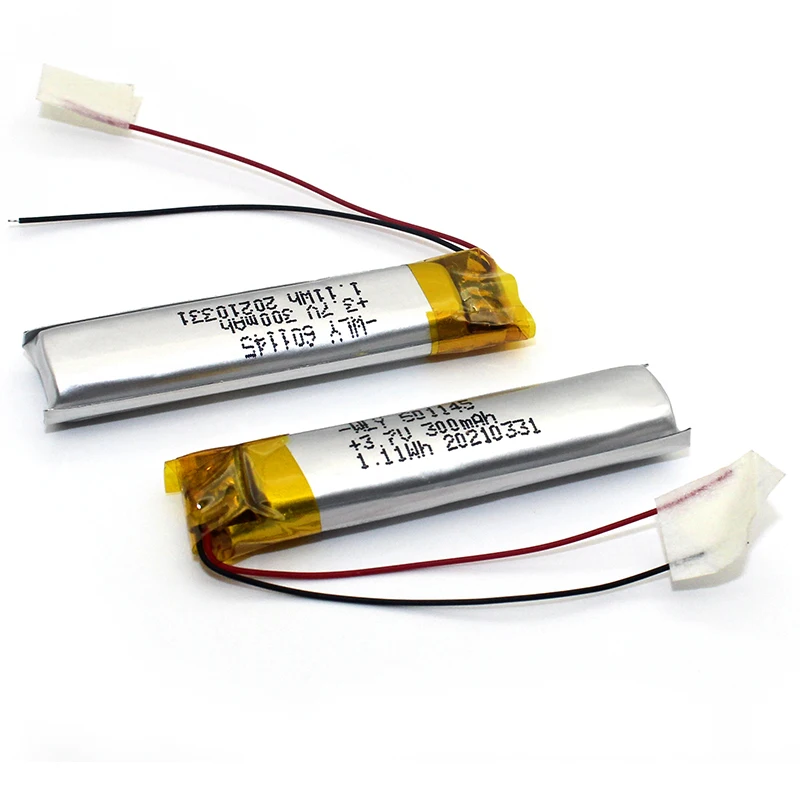 300mAh Slin Lithium Ion Battery 601145 3.7V 1.11Wh Rechargeable Lithium ...