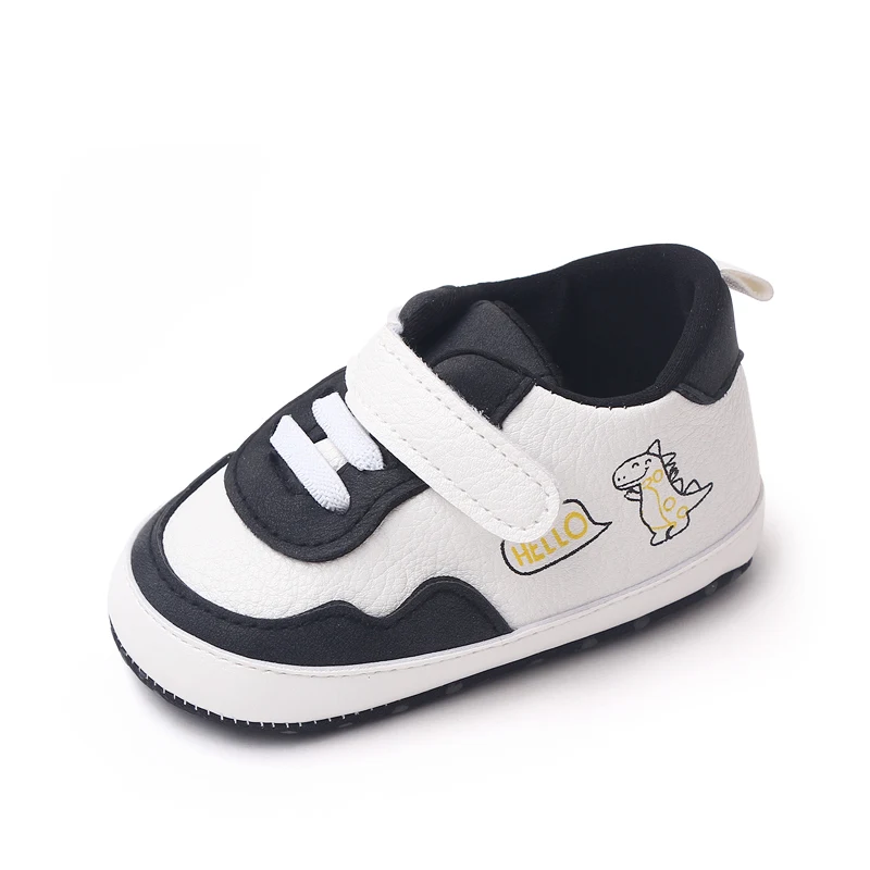 Leather Matching Color Cartoon Dinosaur Baby Soft Sole Fashion Casual Toddler Shoes supplier