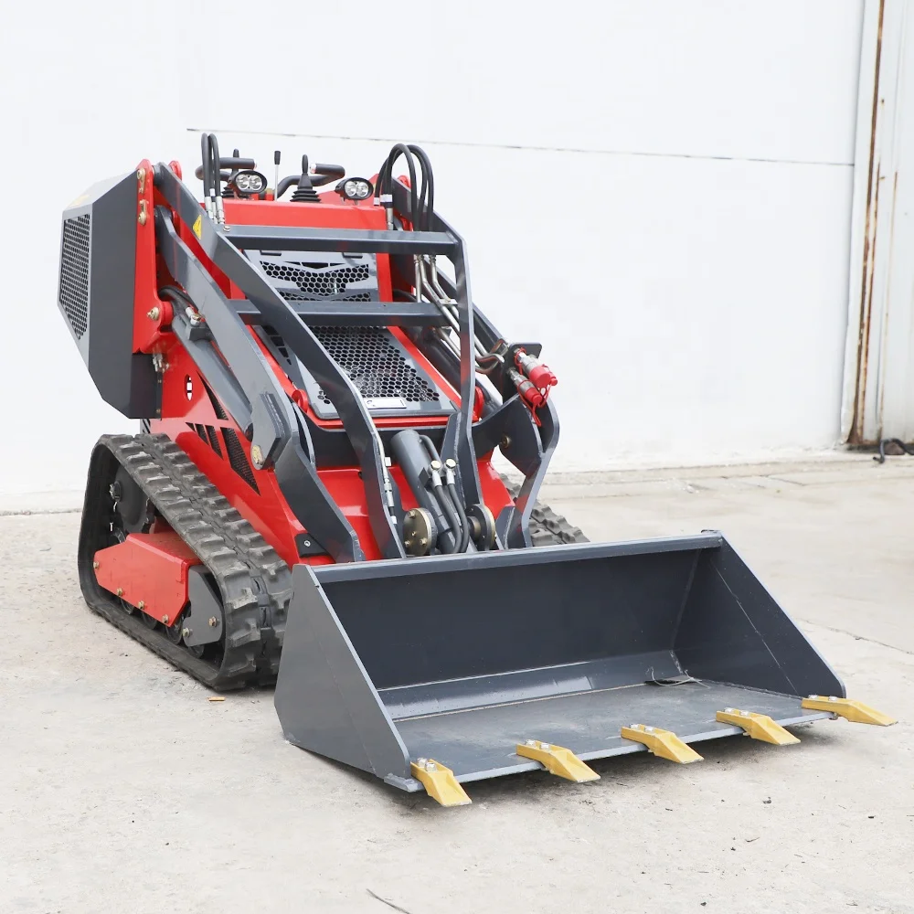 INFRONT Mini Skid Steer Loader Front Loader Track Mini Loader Snow Blower Hammer Blade