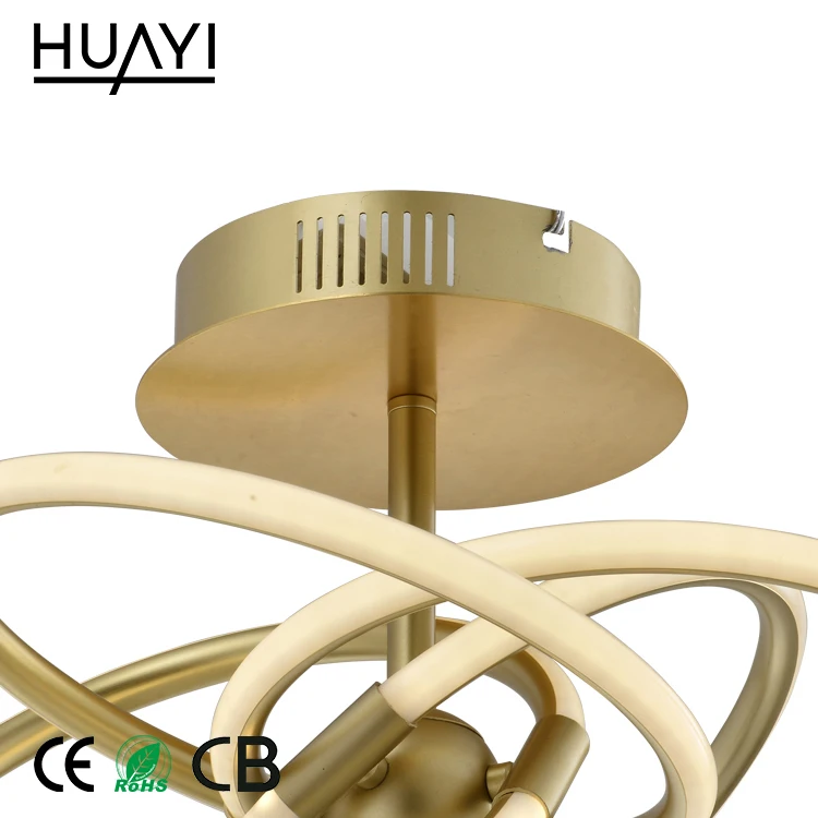 HUAYI European Style Creative Beautiful Modern Bronze Finishing LED Ceiling Lamp