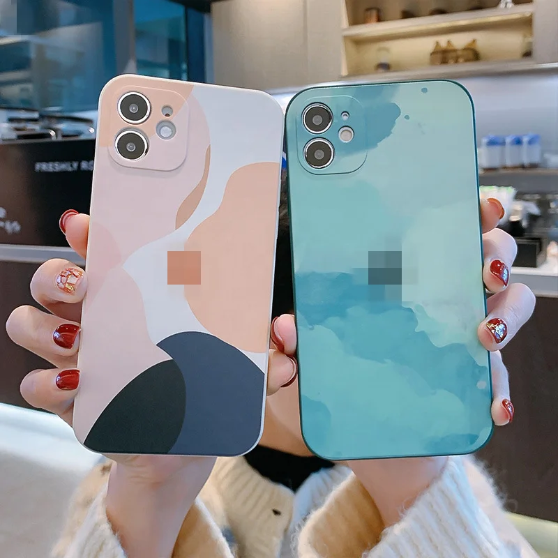 Новый модный дизайнерский акварельный силиконовый чехол для телефона iPhone 13 12 11 Pro max из ТПУ с цветным