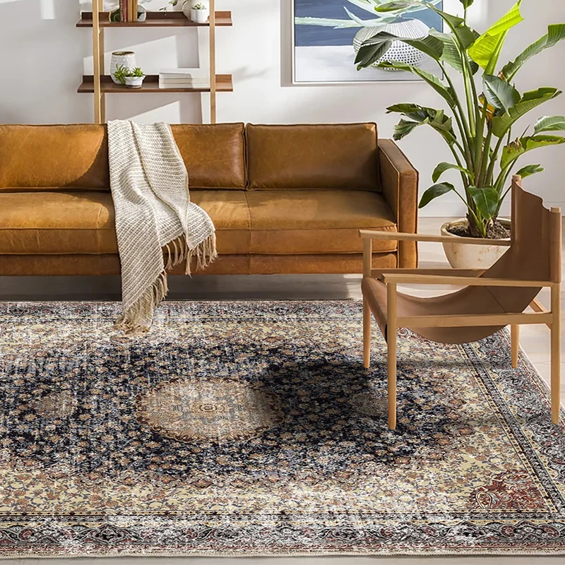 Customized 3D Black Vintage Living Room Persian Design Carpets and Rugs