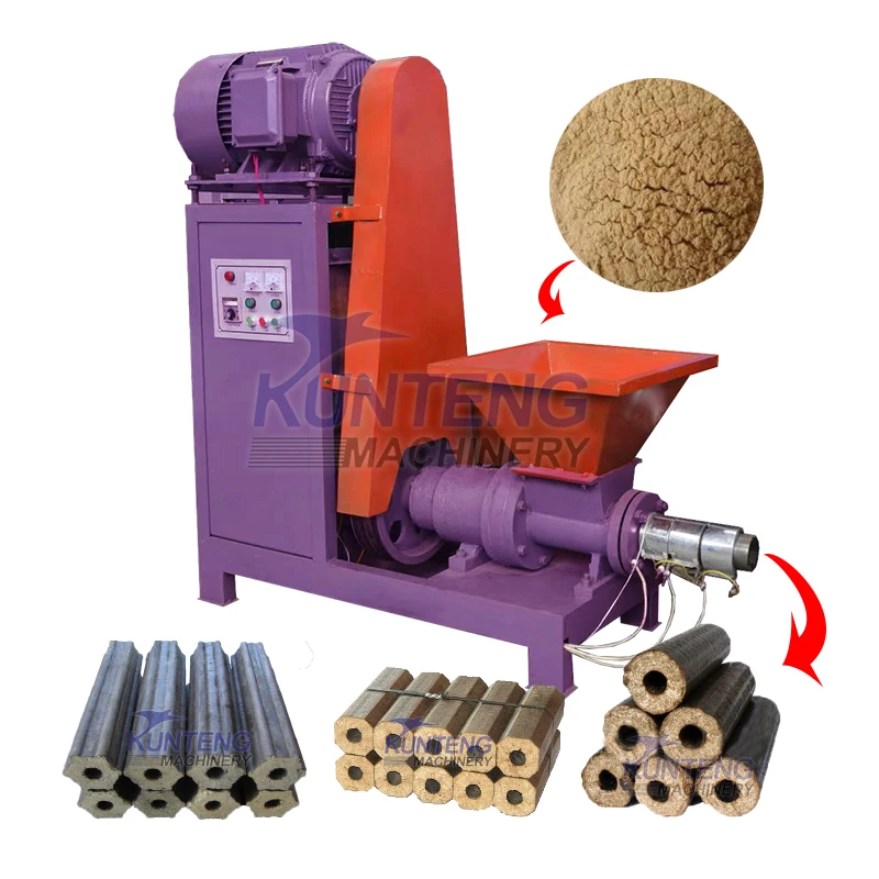 Automatische Kokosnuss Erdnuss schale Bio abfall Biomasse Holzkohle Brikett  Maschinen Holz Sgemehl Brikett Schnecken extruder Maschine