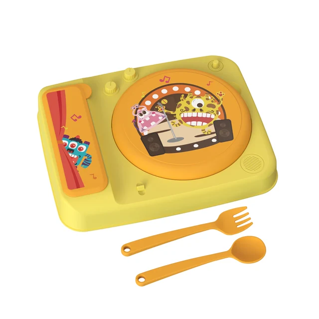 Children food plate set dinning feeding container with creative design and lovely printing pattern