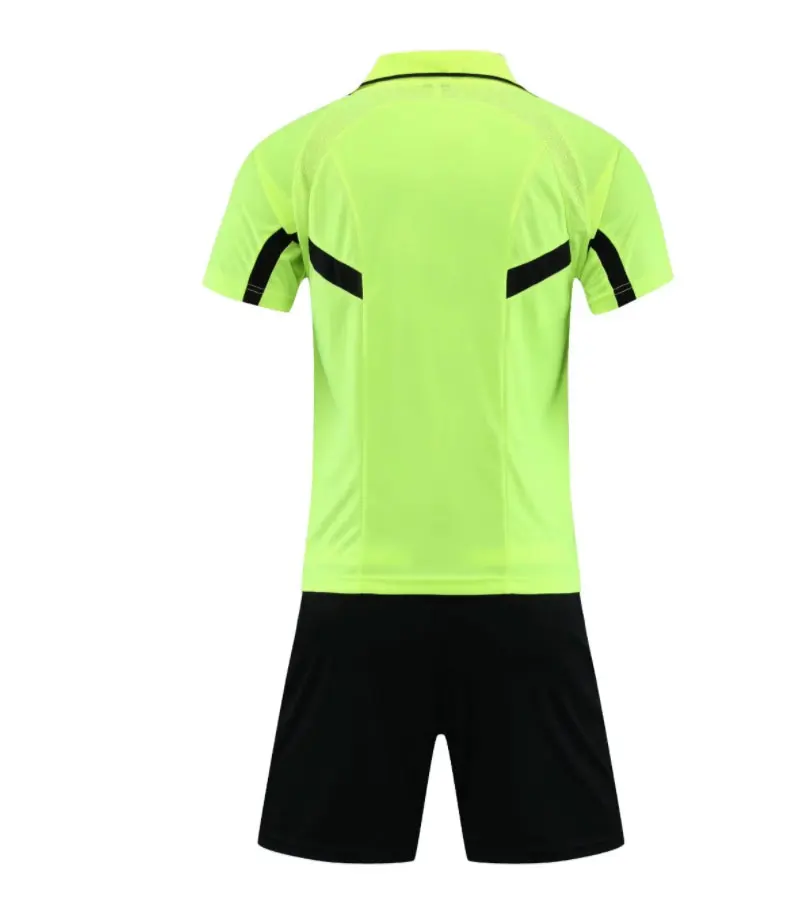 Men Referee Jersey Custom Wholesale Soccer Jersey Set Football Shirt Training Uniform Kit Card Pockets 100% Polyester Blank