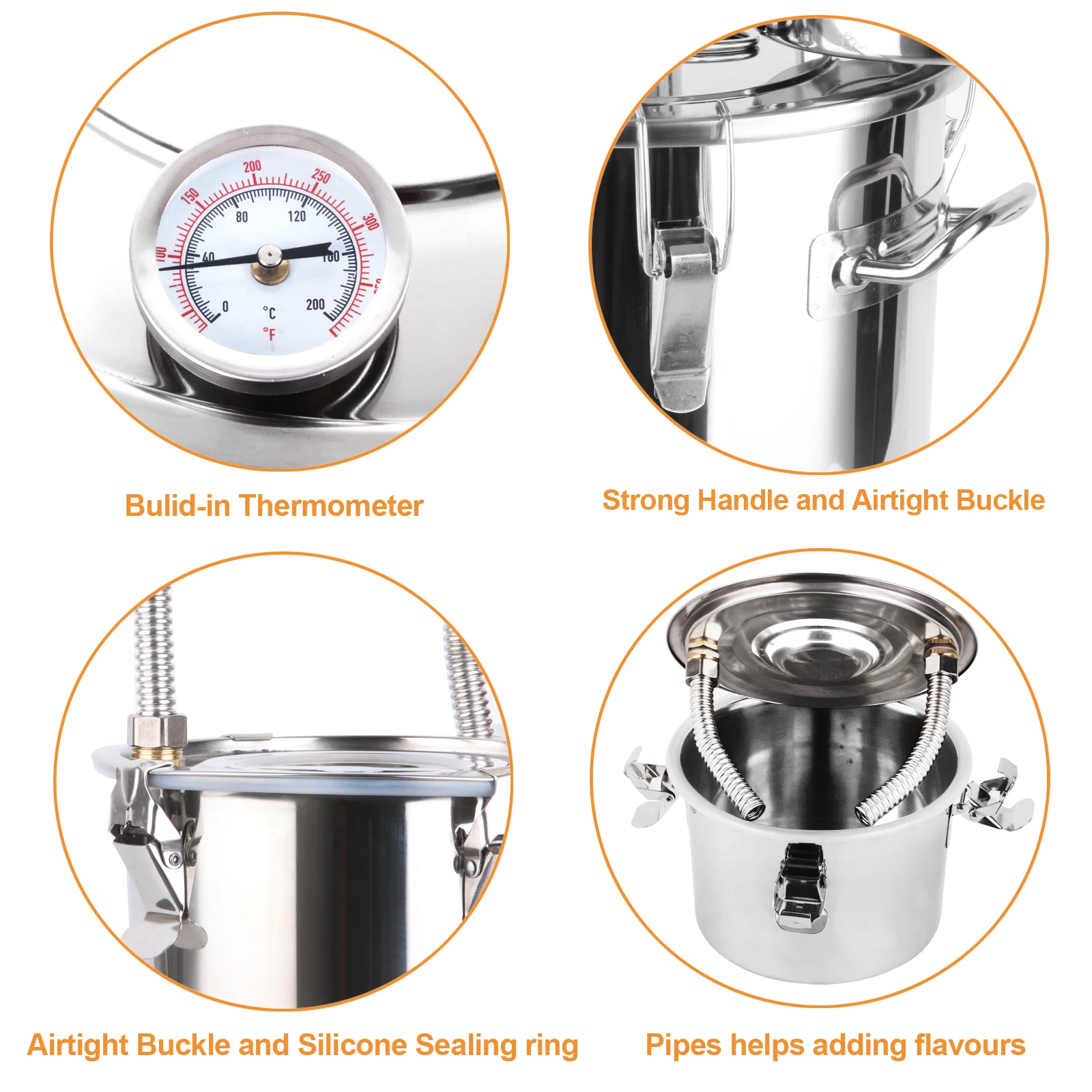 Factory Price 21L Alambic Distillation Machine Copper Pipe Stainless Steel Fermenter Moonshine Alcohol Making Kit at Home
